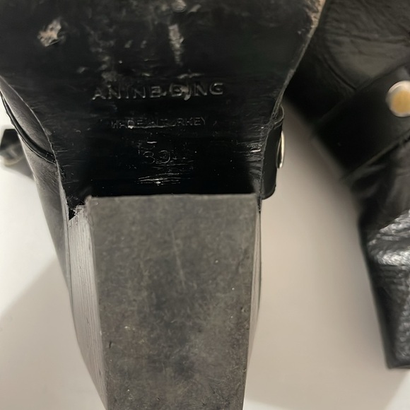 Anine Bing Nash Black Leather Boots Size 39 - Picture 11 of 11